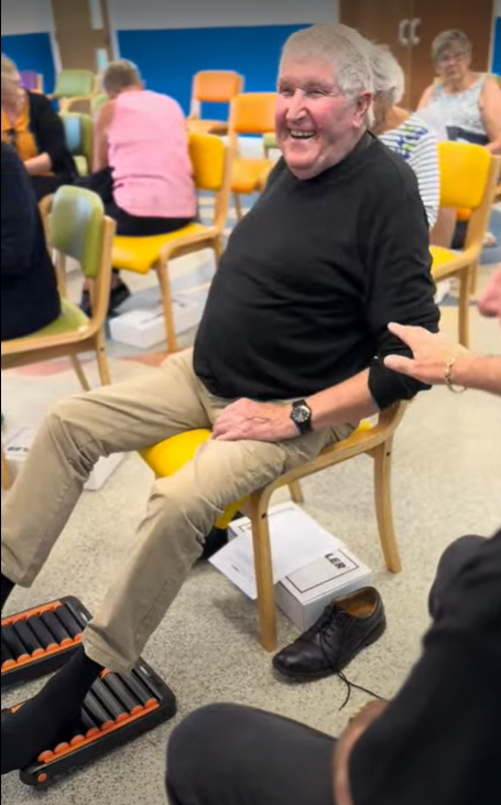 Participant using the SHUFFLER® at Romney Marsh Community Hub